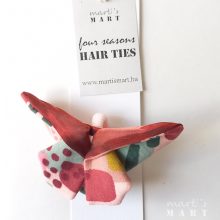 Hajgumi - lepke - négy évszak - nyuszifül, lepke, sütőtök, bogyós, bordo - tarka mintás