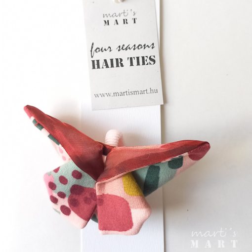 Hajgumi - lepke - négy évszak - nyuszifül, lepke, sütőtök, bogyós, bordo - tarka mintás