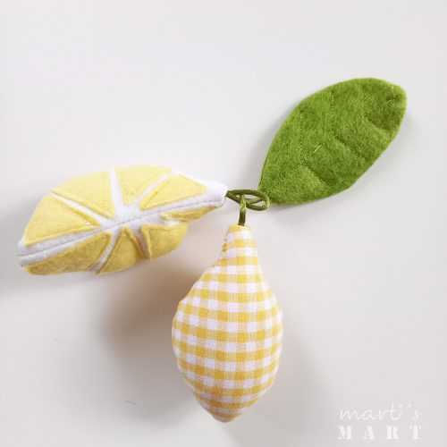 citrom - piaci áru szerepjátékhoz, citromsárga -fehér - zöld